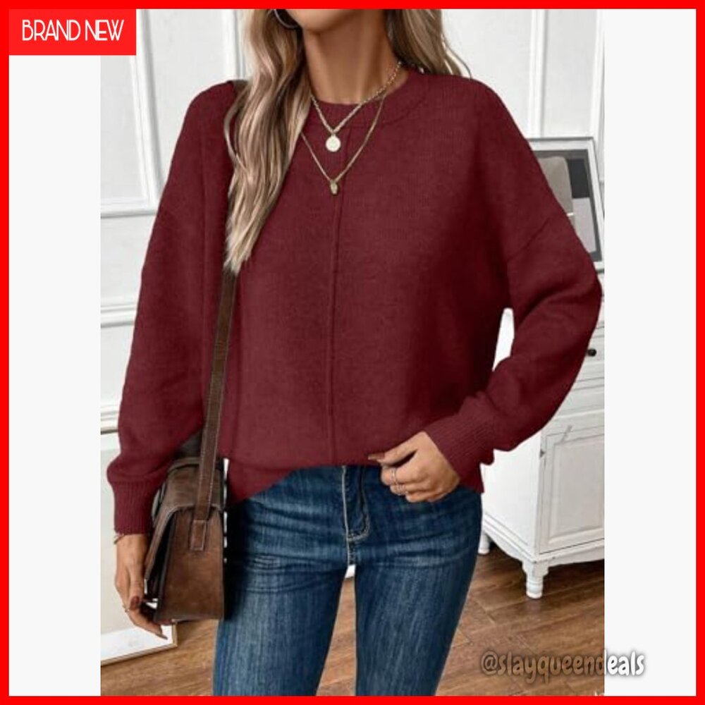 Oversized Ribbed Pullover Sweater Lightweight Cas… - image 3